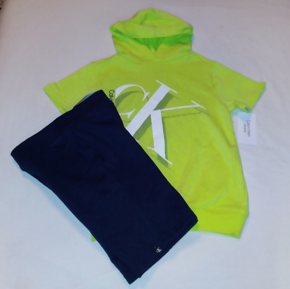 Calvin Klein Boys 2pc Jogger Short Set With Hoodie